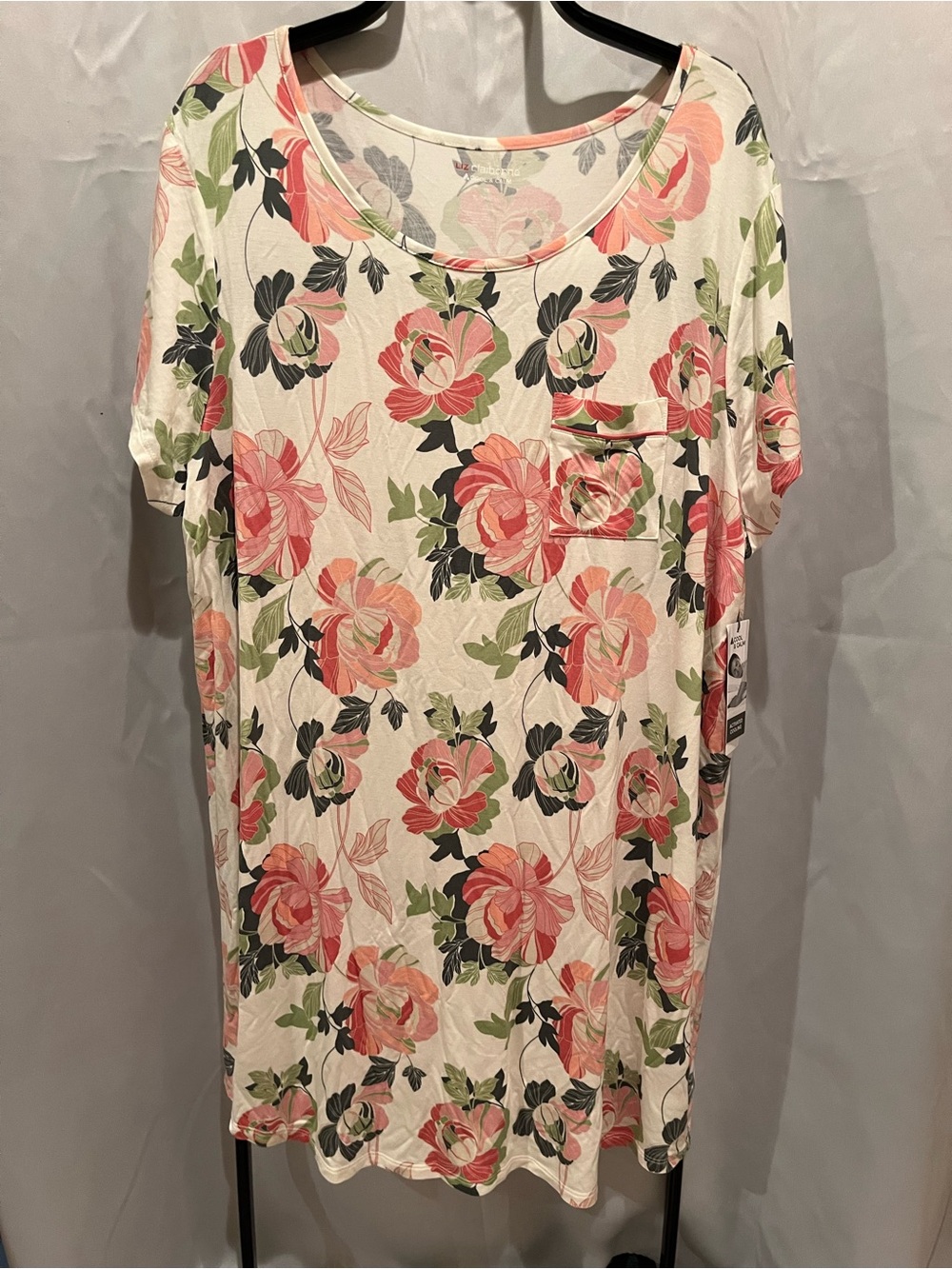 Liz Claiborne Cool and Calm Women's Crew Neck Short Sleeve Nightshirt